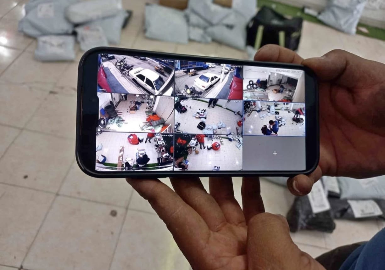 Sistema CCTV visto desde un teléfono