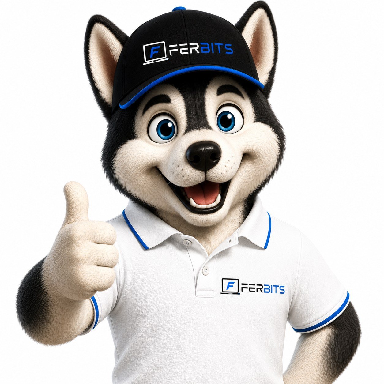 Nueva mascota oficial de FERBITS con uniforme y logotipo